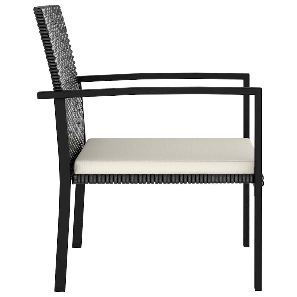 Dining Set Black Table and Chairs, Cream Cushions. Picture 8