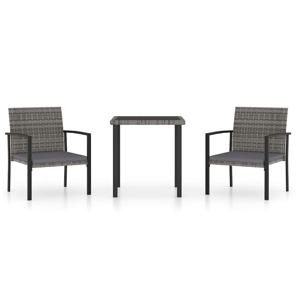 Dining Set Gray, Black. Picture 2