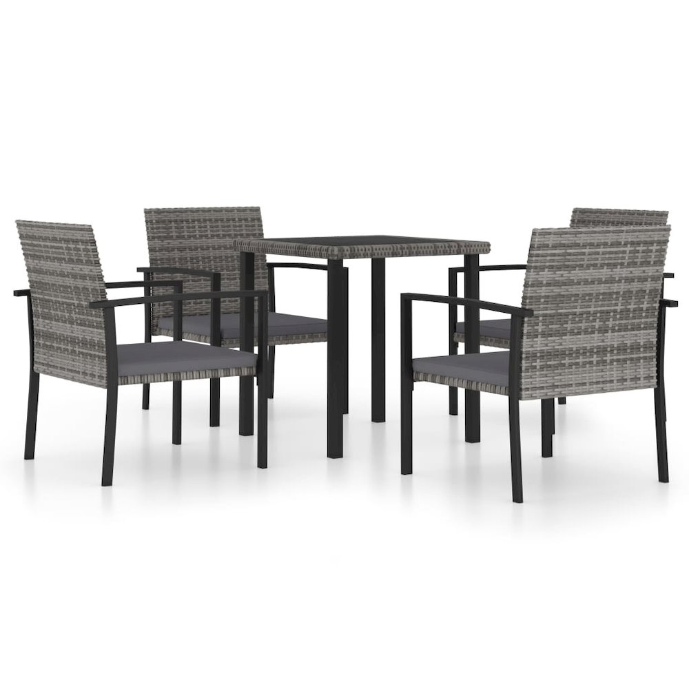 Dining Set Grey Poly rattan 5 Piece Set Light Weight Dining Set. Picture 2