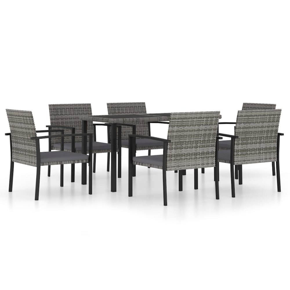Dining Set Grey and black, grey cushions. Picture 2