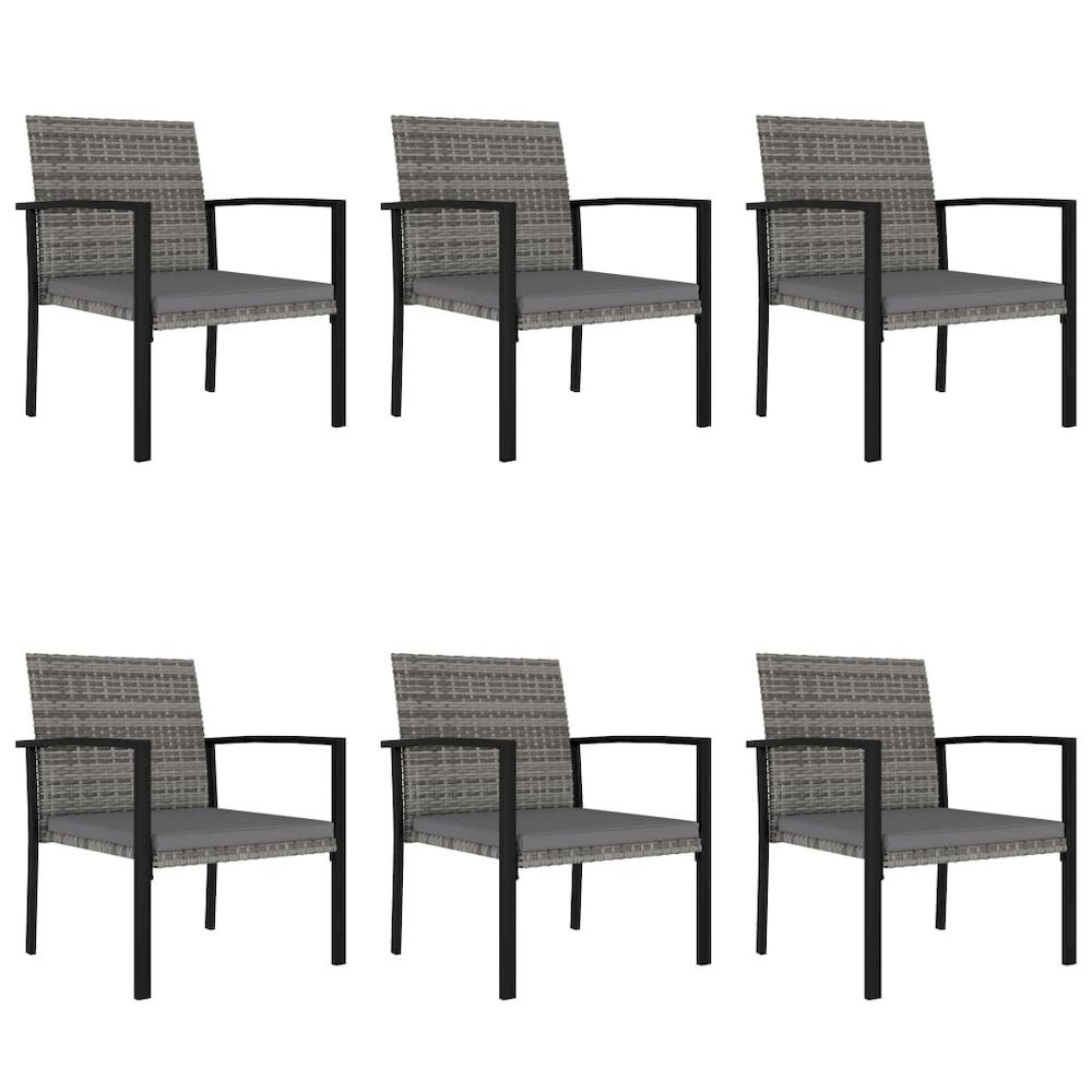 Dining Set Grey and black, grey cushions. Picture 7