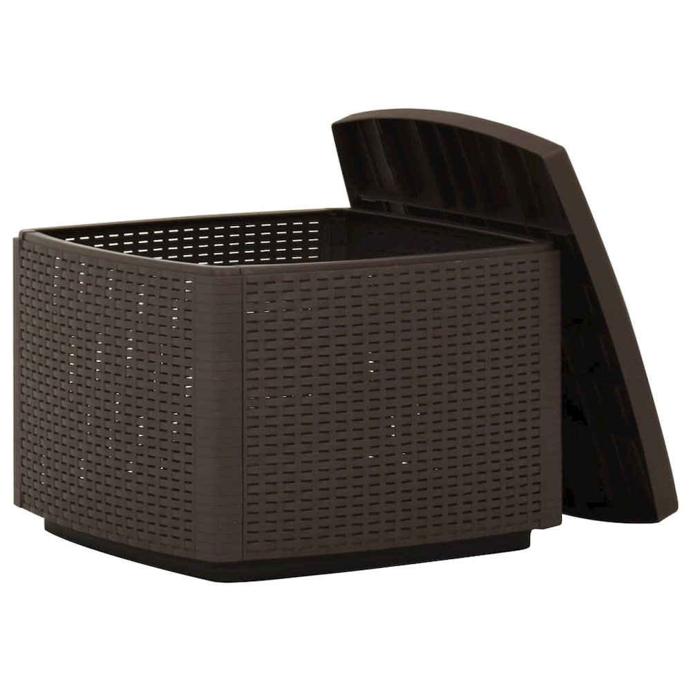 Garden Table Mocha Plastic Medium Lightweight Garden Table. Picture 4