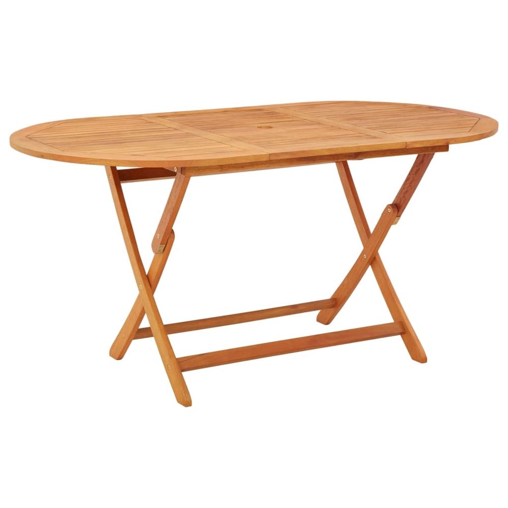 Garden Table Wood Brown Solid eucalyptus wood Medium Foldable. Picture 1