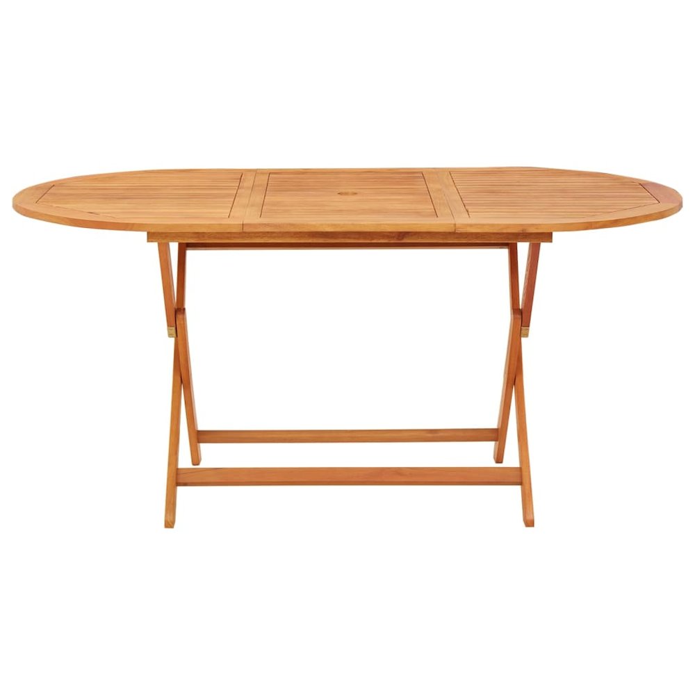 Garden Table Wood Brown Solid eucalyptus wood Medium Foldable. Picture 2