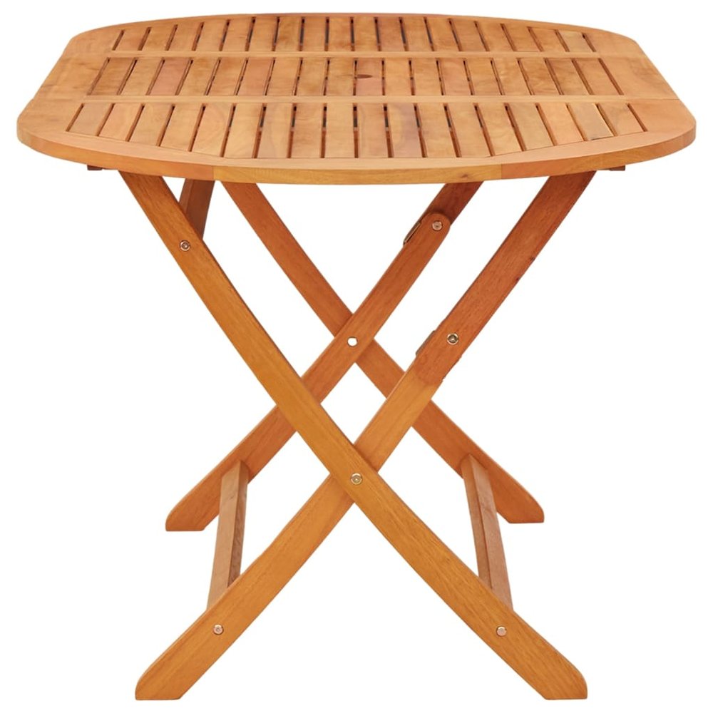 Garden Table Wood Brown Solid eucalyptus wood Medium Foldable. Picture 3