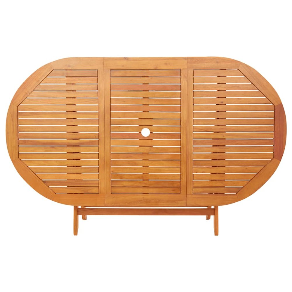 Garden Table Wood Brown Solid eucalyptus wood Medium Foldable. Picture 4
