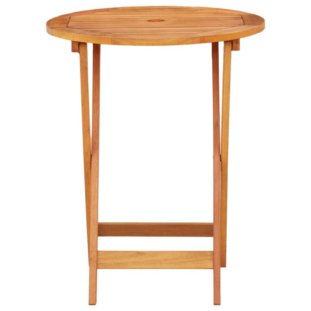 Garden Table Natural Wood Solid eucalyptus wood Small Foldable. Picture 2
