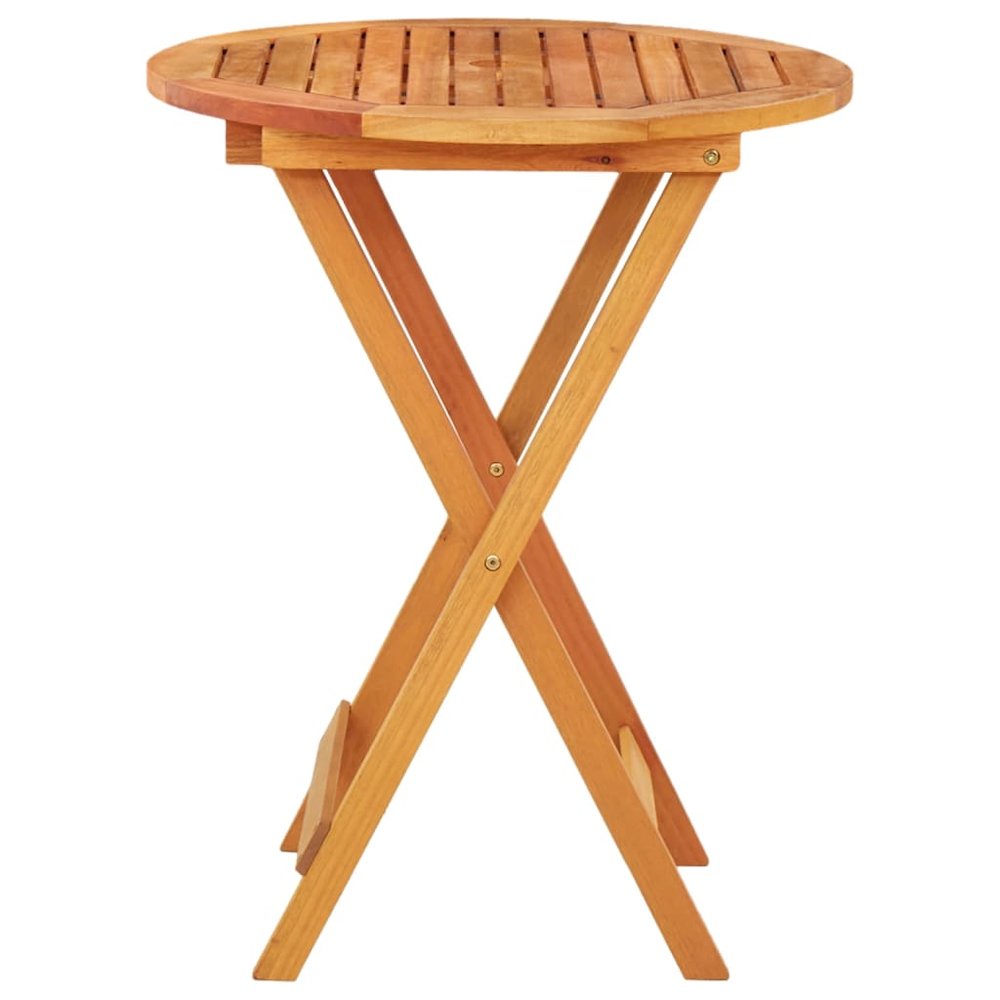 Garden Table Natural Wood Solid eucalyptus wood Small Foldable. Picture 3