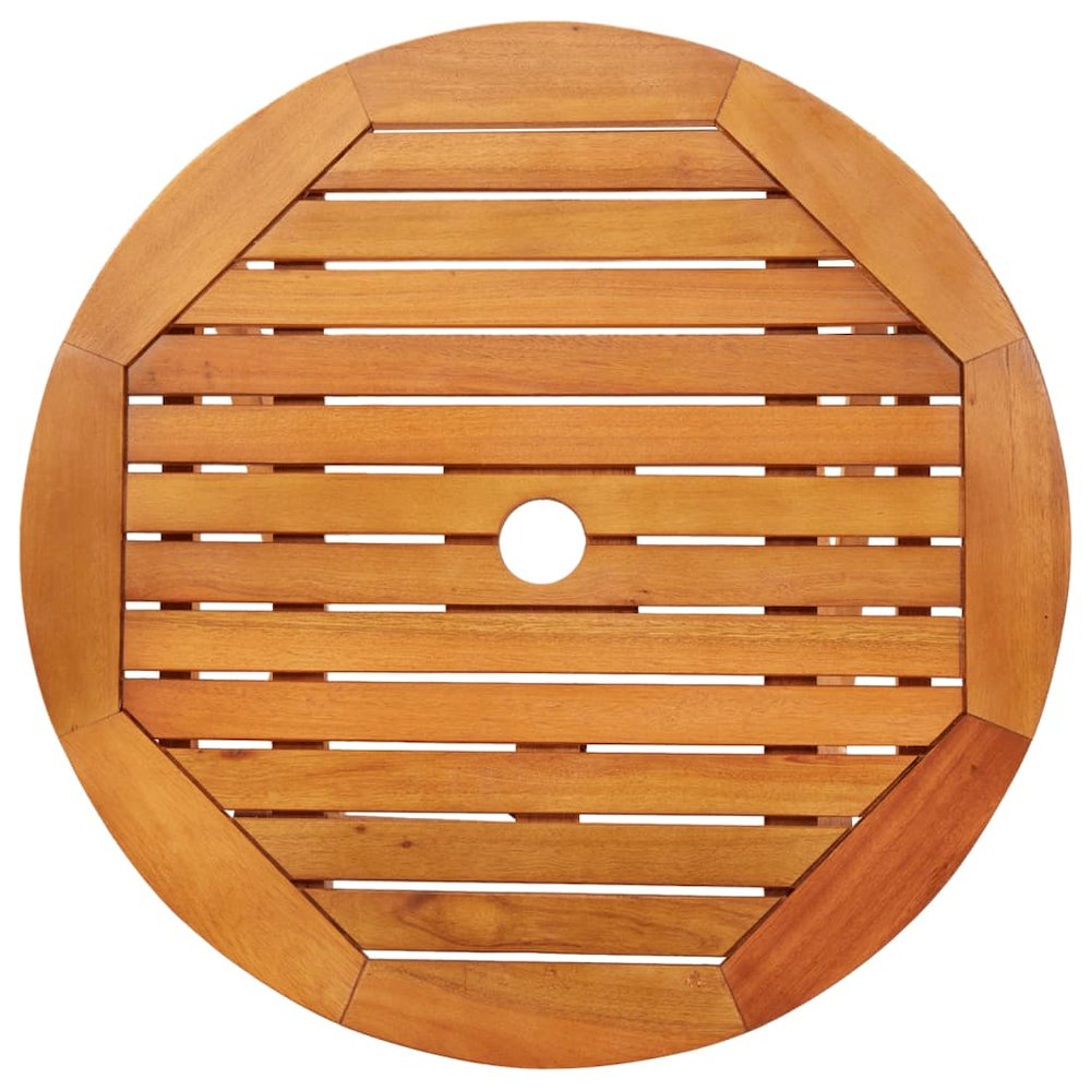 Garden Table Natural Wood Solid eucalyptus wood Small Foldable. Picture 4
