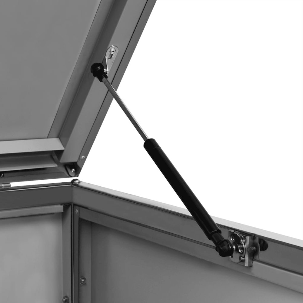 vidaXL Triple Wheelie Bin Shed 81.5"x30.5"x45.3" Stainless Steel, 149556. Picture 9