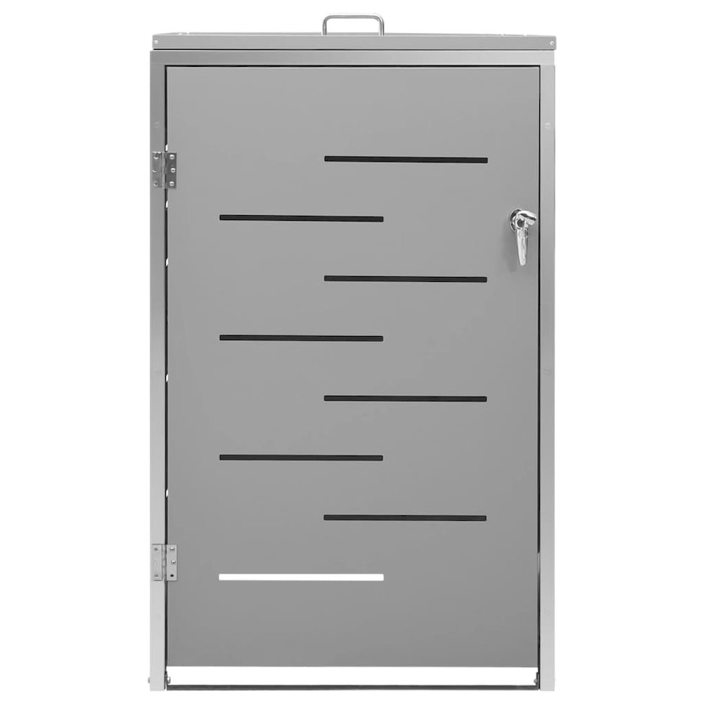 Single Wheelie Bin Shed 27.2"x30.5"x44.3" Stainless Steel. Picture 5
