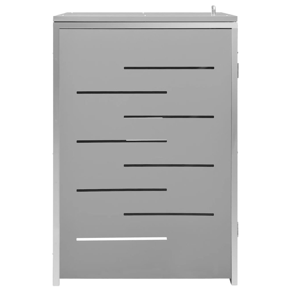 Single Wheelie Bin Shed 27.2"x30.5"x44.3" Stainless Steel. Picture 6