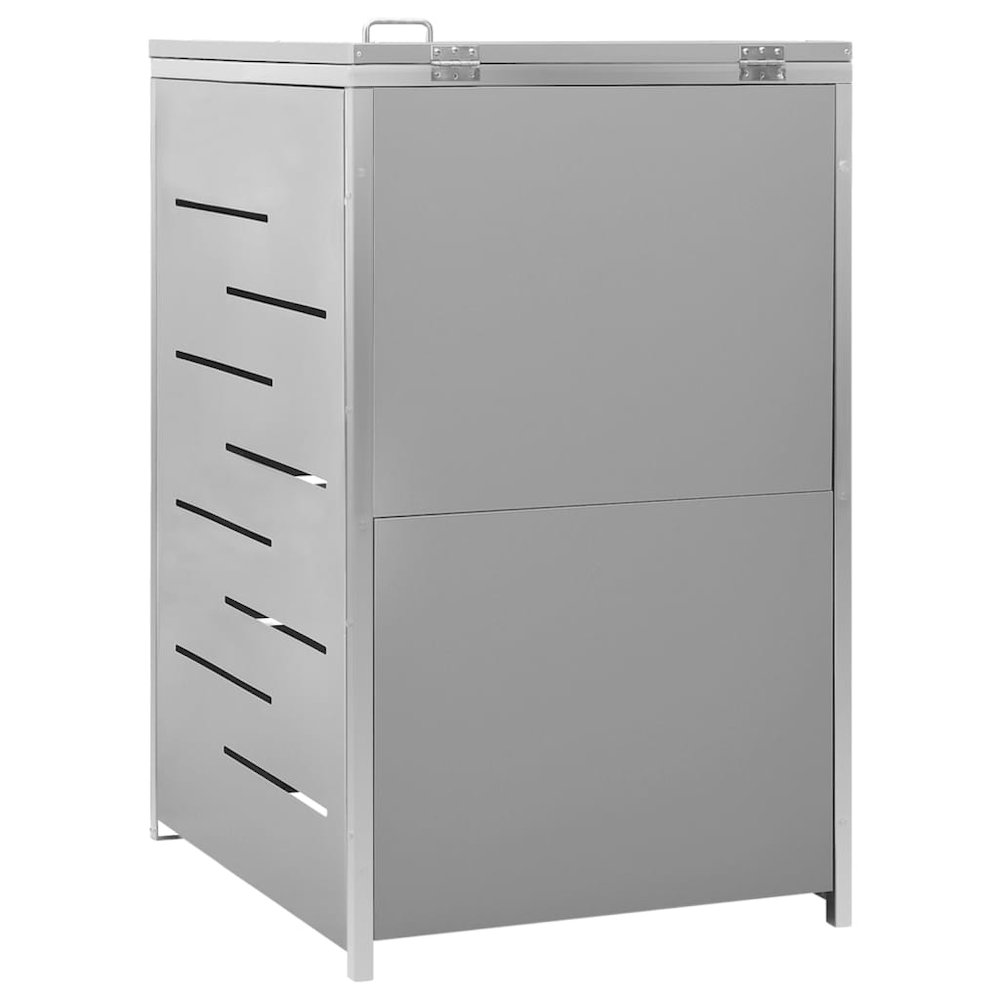 Single Wheelie Bin Shed 27.2"x30.5"x44.3" Stainless Steel. Picture 7