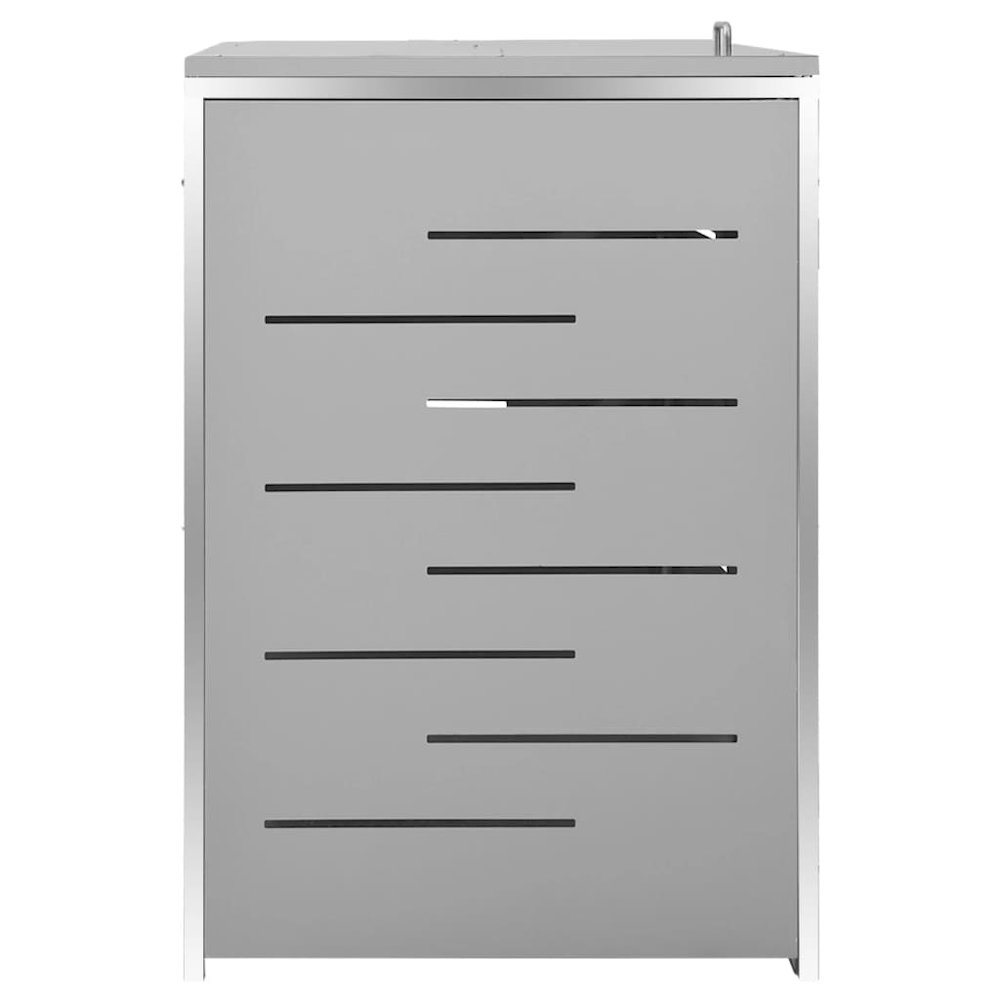 Triple Wheelie Bin Shed 81.5"x30.5"x44.3" Stainless Steel. Picture 6
