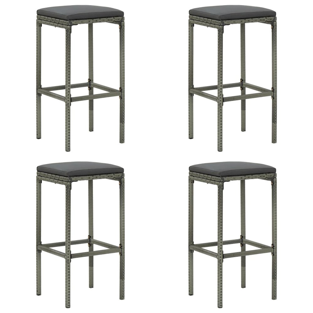Garden Bar Set Grey Solid acacia wood Medium Removable Covers. Picture 8
