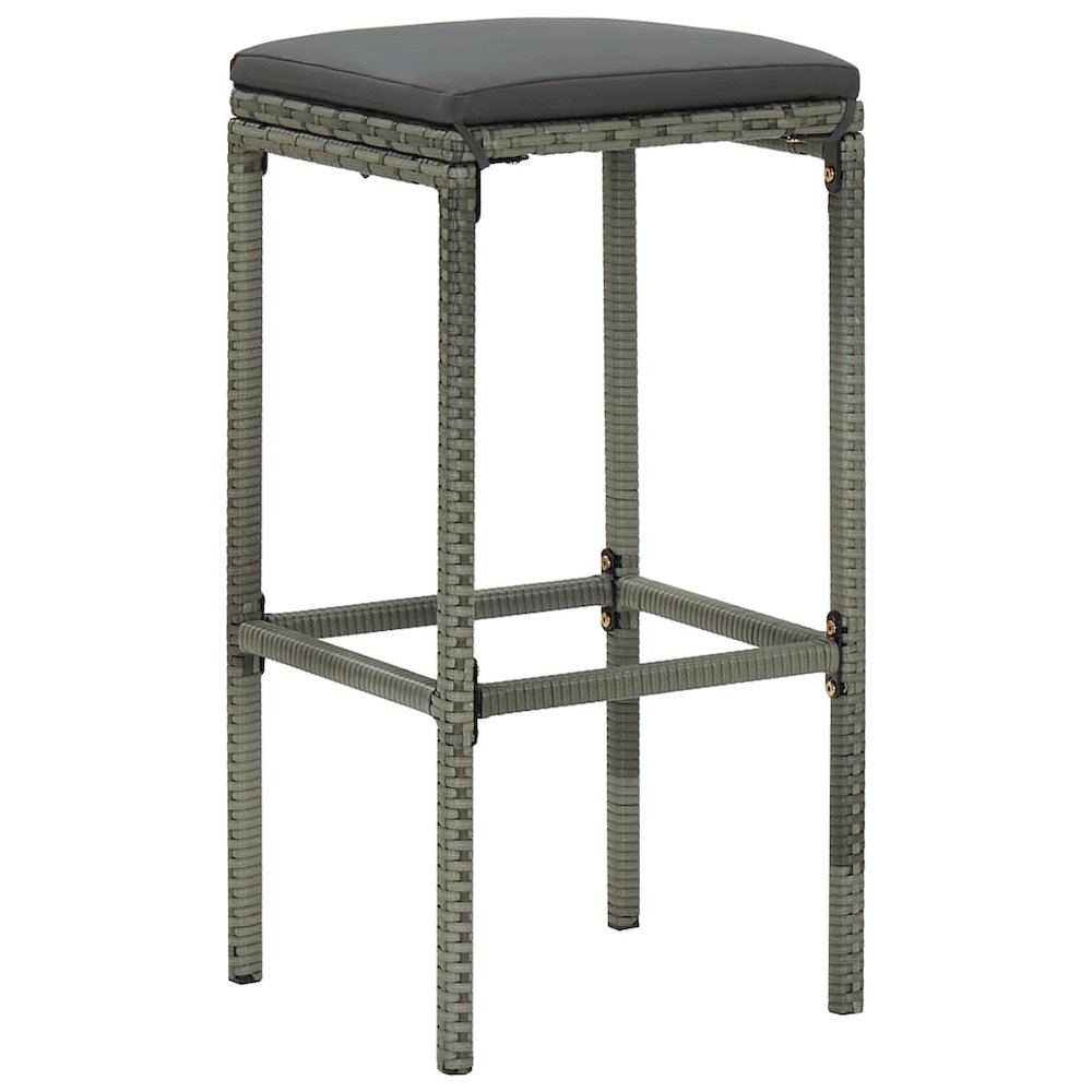 Garden Bar Set Grey Solid acacia wood Medium Removable Covers. Picture 9