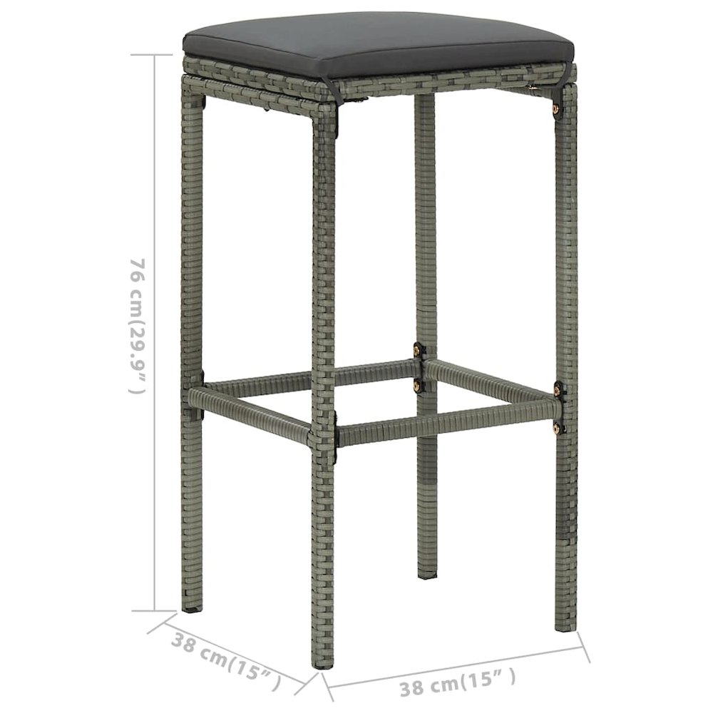 Garden Bar Set Grey Solid acacia wood Medium Removable Covers. Picture 11