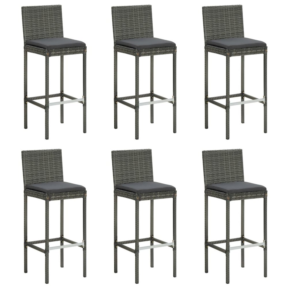 Garden Bar Set Grey Solid acacia wood 7 Piece Set Stackable. Picture 7