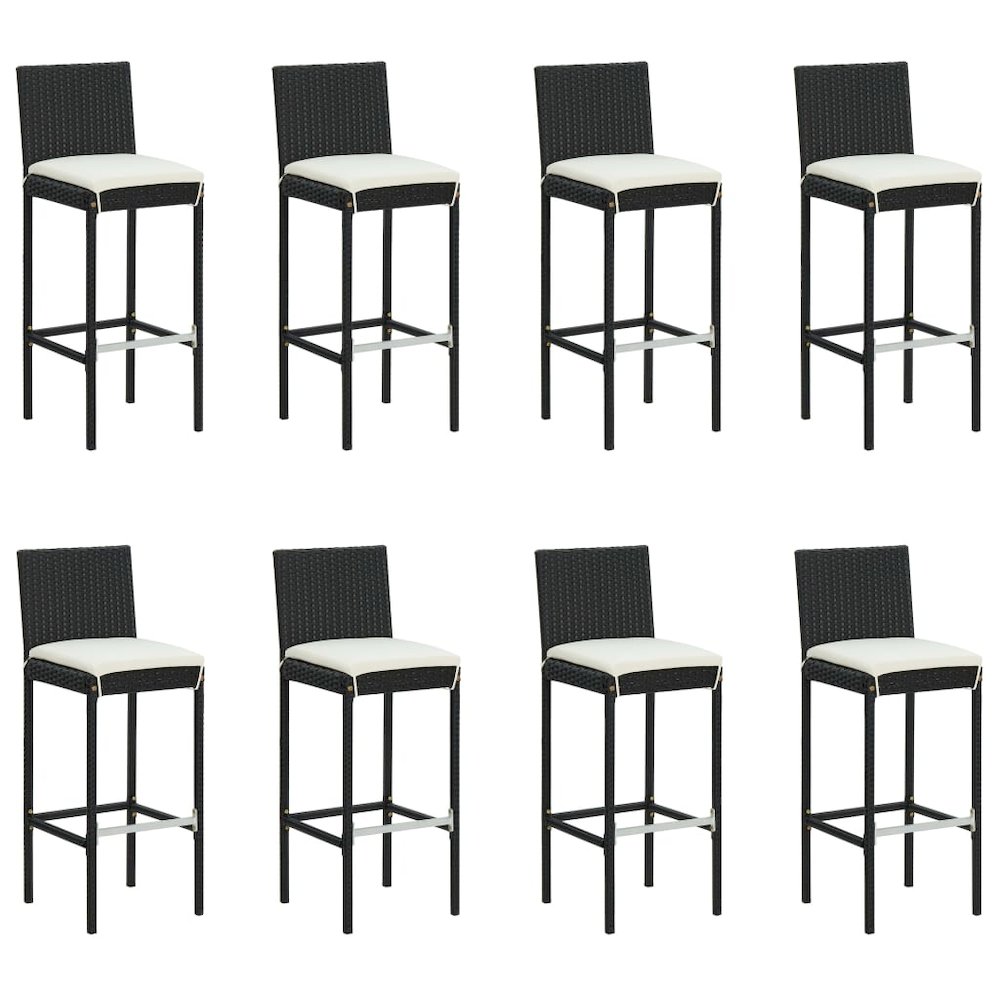Garden Bar Set Black, Table - Natural Wood. Picture 7