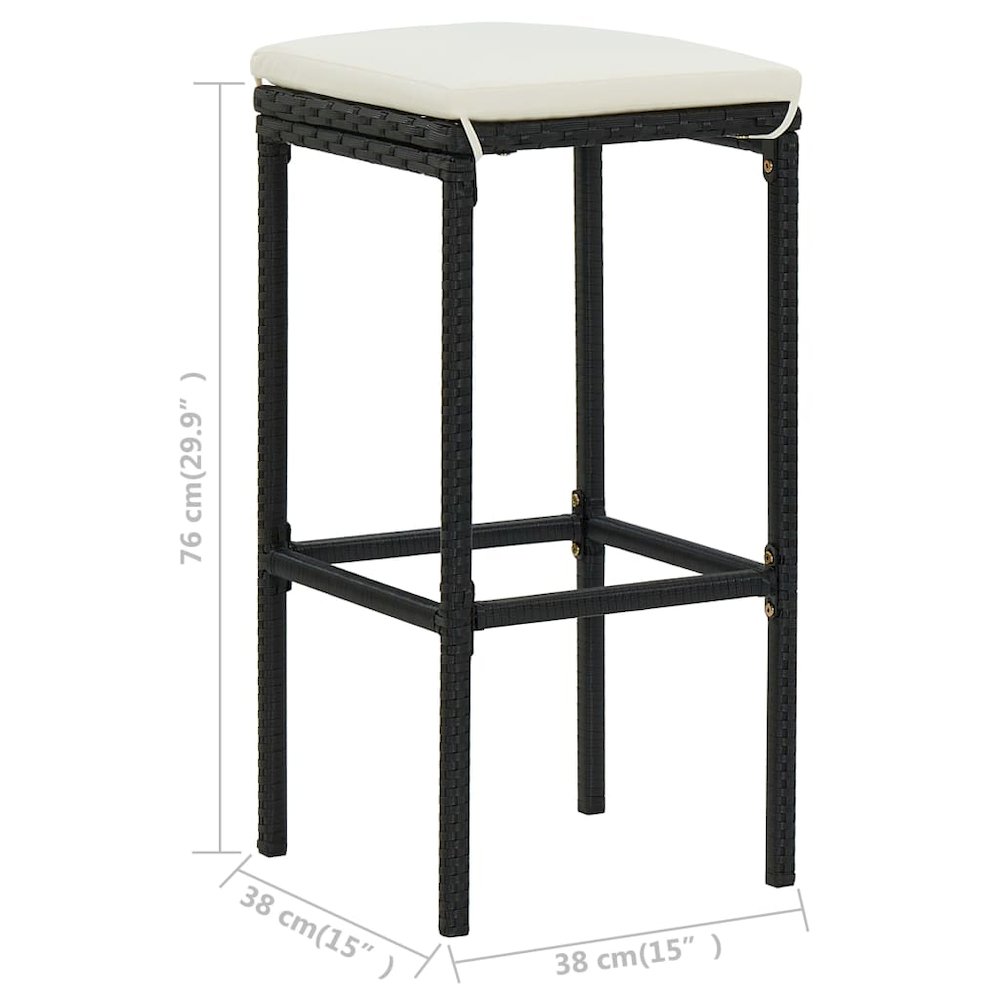 Garden Bar Set Black Solid Acacia Wood Medium Durable. Picture 12