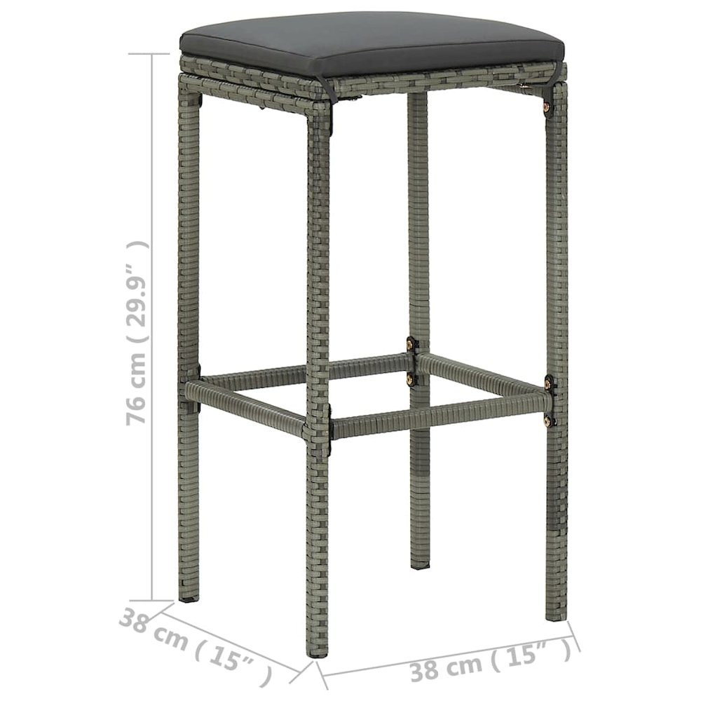 Garden Bar Set Grey Solid Acacia wood 9 Piece Set. Picture 12