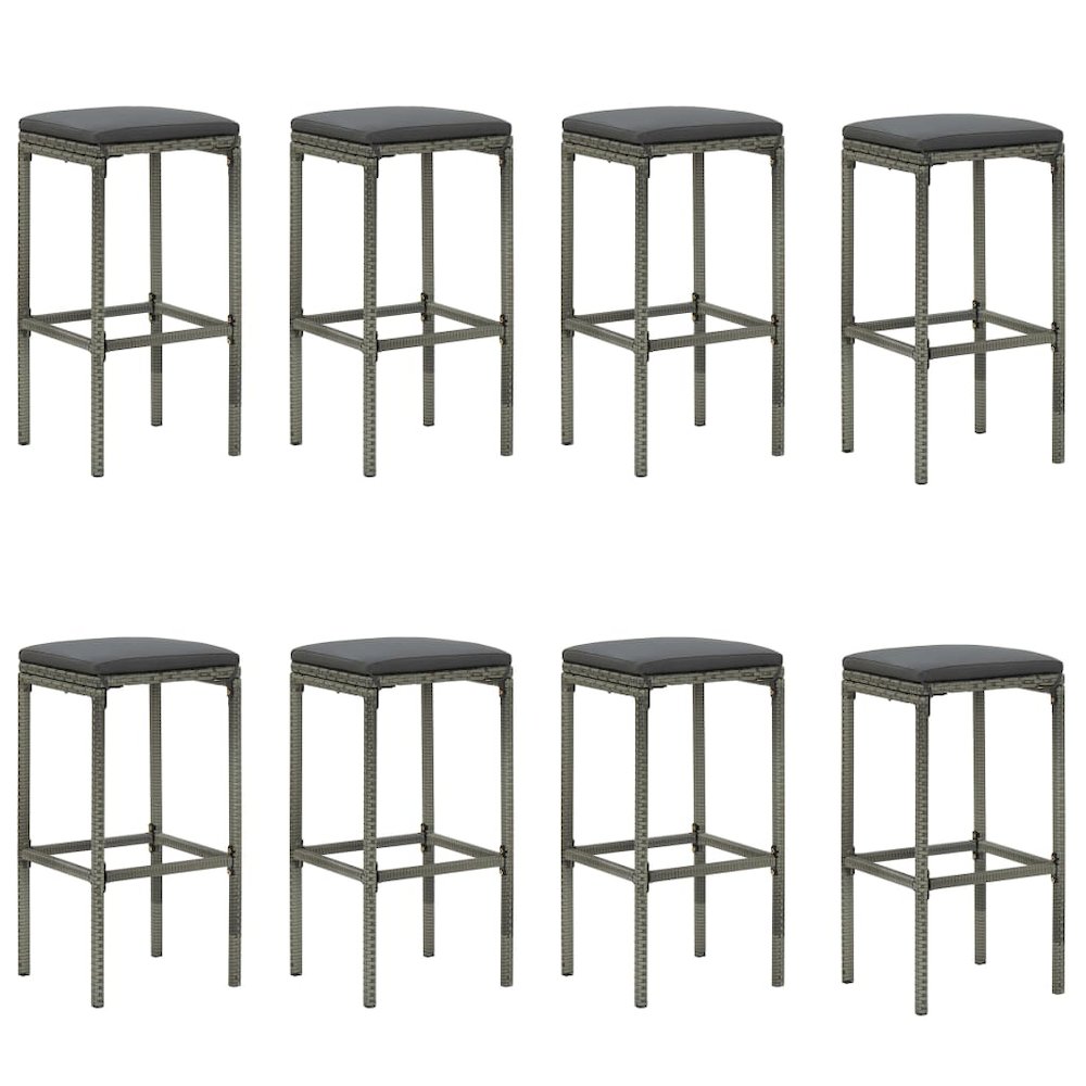 Garden Bar Set Grey Solid Acacia wood 9 Piece Set. Picture 7