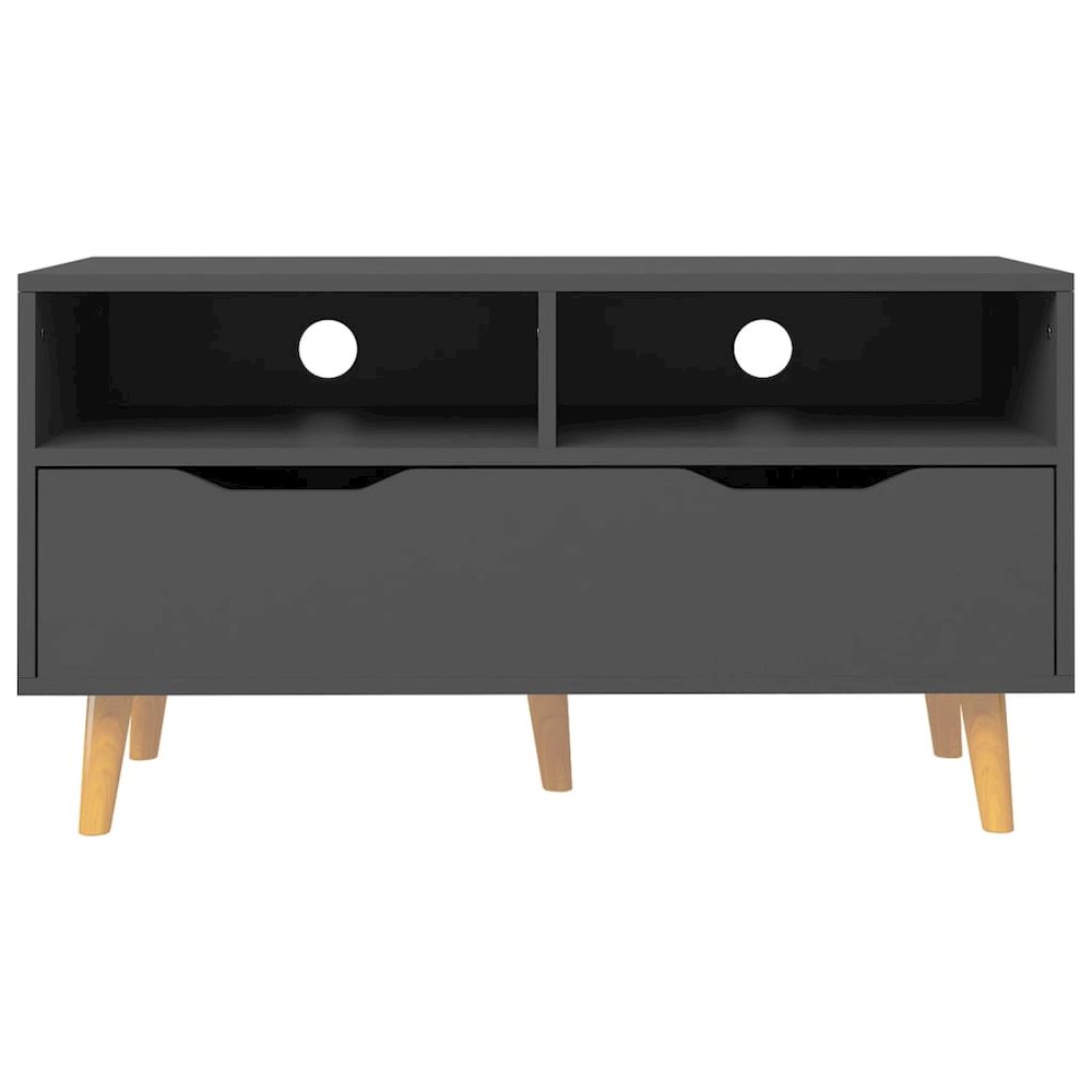 TV Cabinet Grey Engineered Wood 35.4 x 15.7 x 19.0 in TV Cabinet. Picture 5