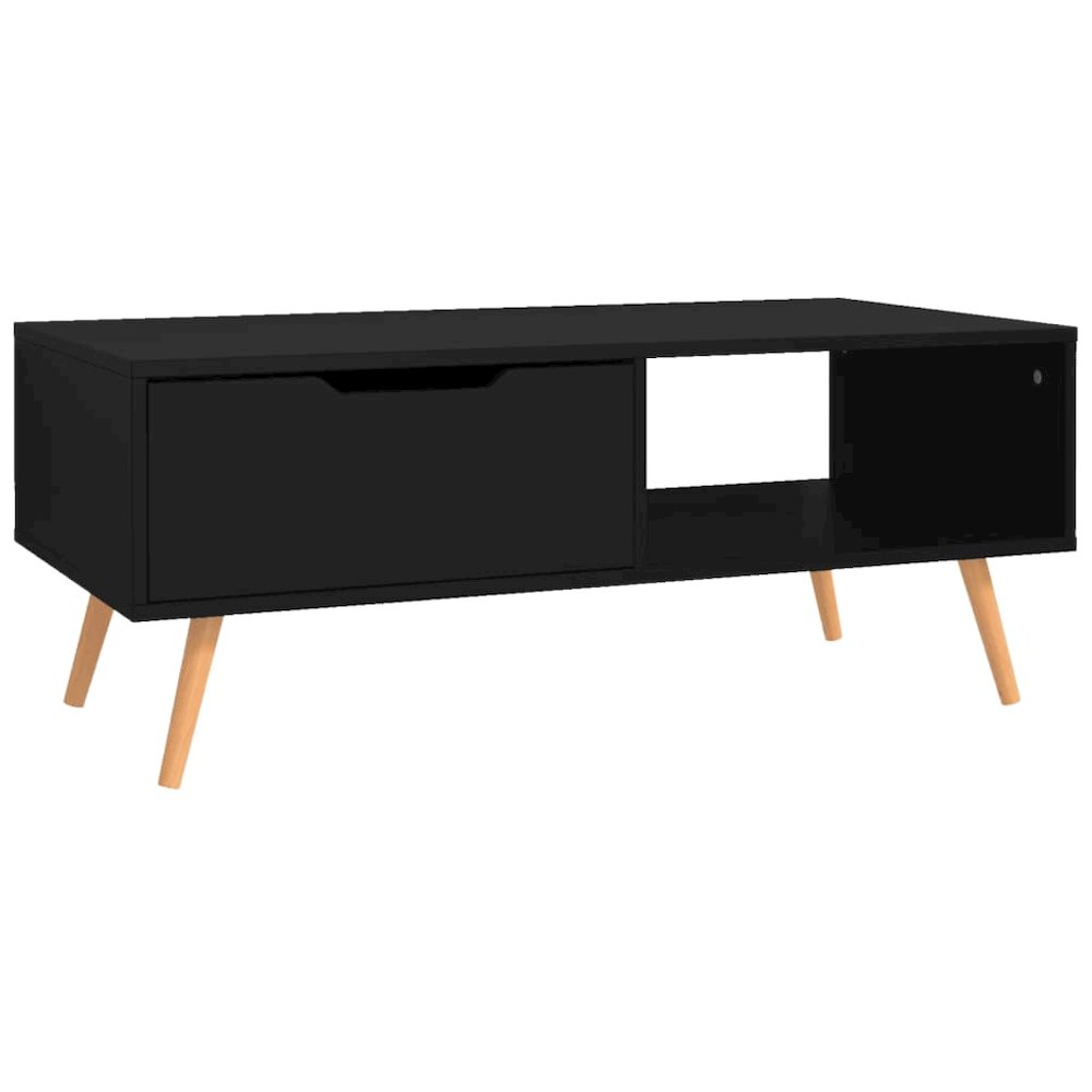 Coffee Table Black Engineered wood, MDF 39.4 x 19.5 x 16.9 in. Picture 2