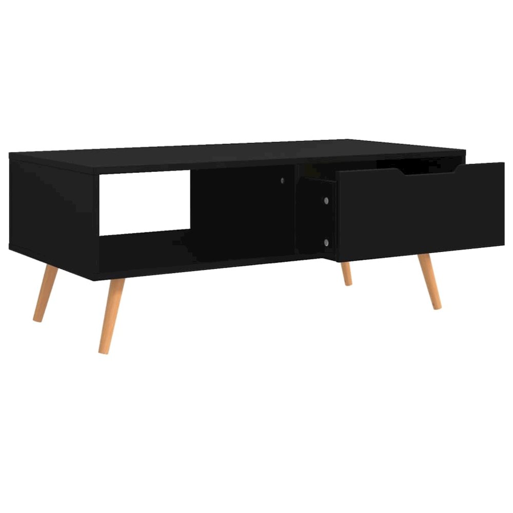 Coffee Table Black Engineered wood, MDF 39.4 x 19.5 x 16.9 in. Picture 4