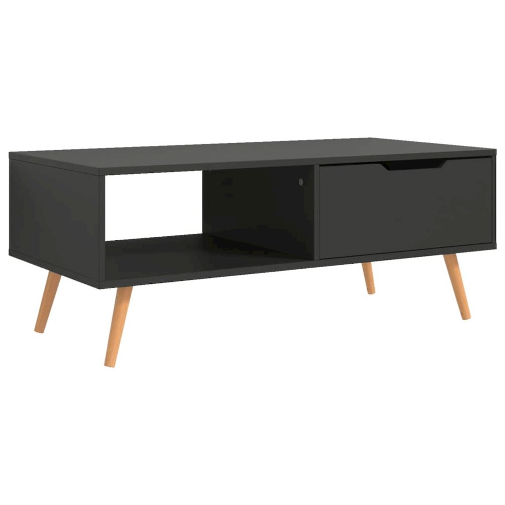 Coffee Table Grey Engineered wood, MDF 39.4 x 19.5 x 16.9 in. Picture 2