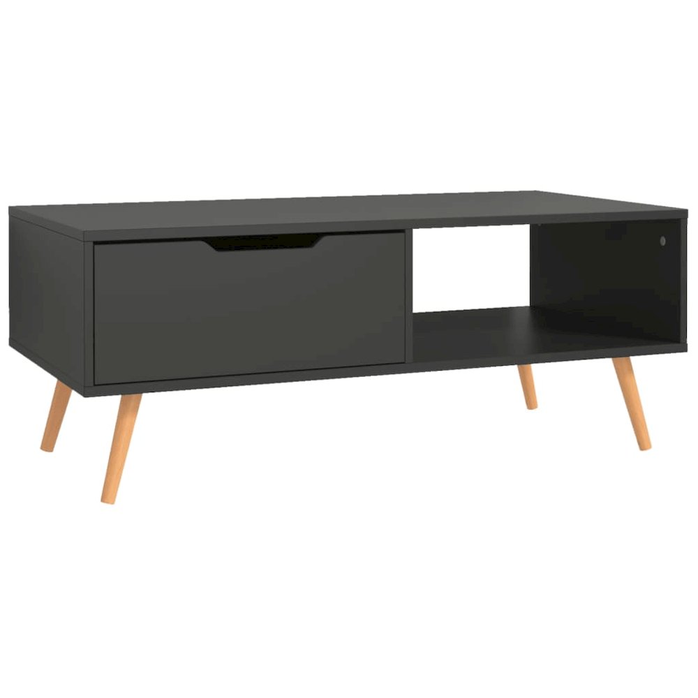 Coffee Table Grey Engineered wood, MDF 39.4 x 19.5 x 16.9 in. Picture 4