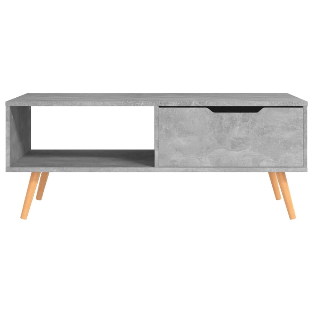 Coffee Table Concrete Grey Engineered Wood, MDF 39.4 in. Picture 3