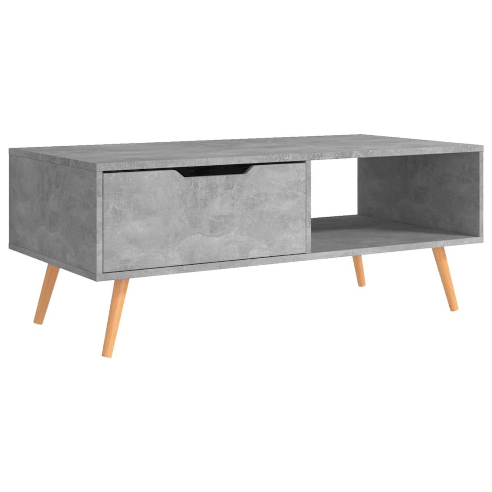 Coffee Table Concrete Grey Engineered Wood, MDF 39.4 in. Picture 4