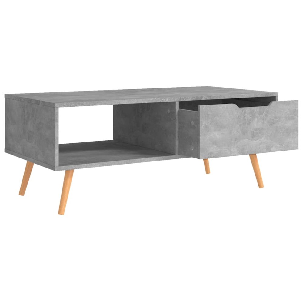 Coffee Table Concrete Grey Engineered Wood, MDF 39.4 in. Picture 5