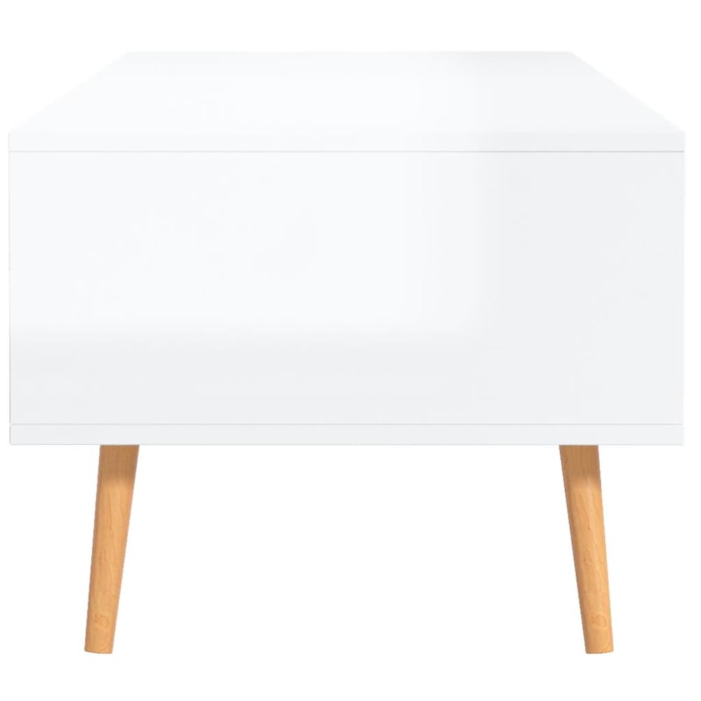 Coffee Table High Gloss White Engineered wood, MDF Medium. Picture 6