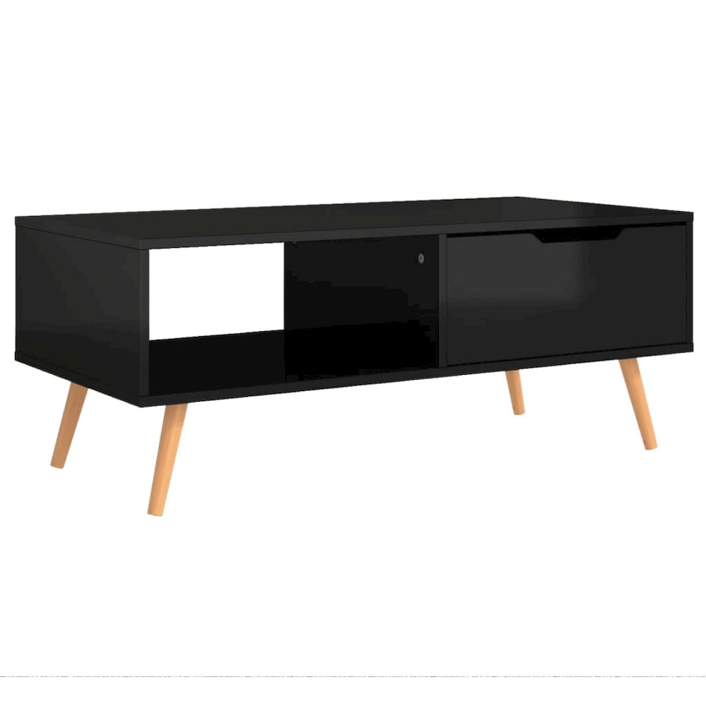 Coffee Table High gloss black Engineered wood, MDF Medium. Picture 2