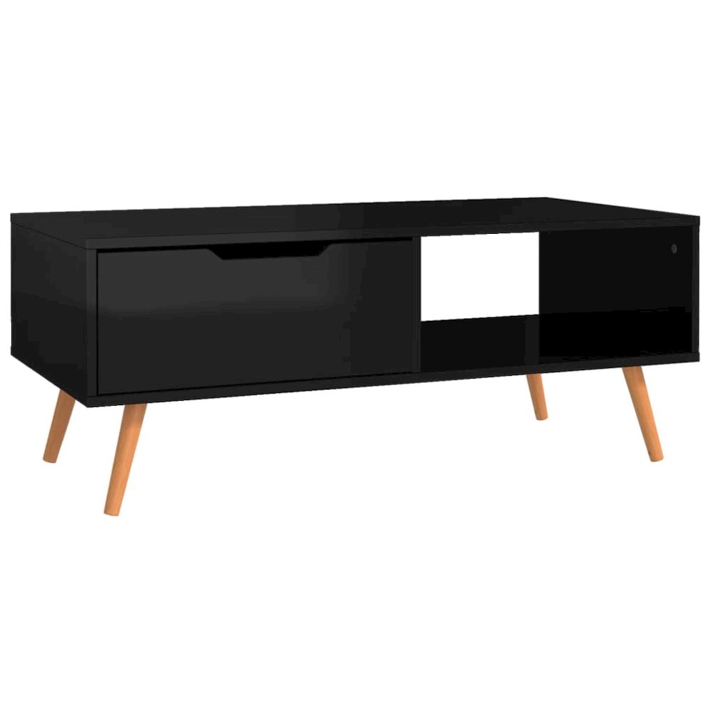 Coffee Table High gloss black Engineered wood, MDF Medium. Picture 4