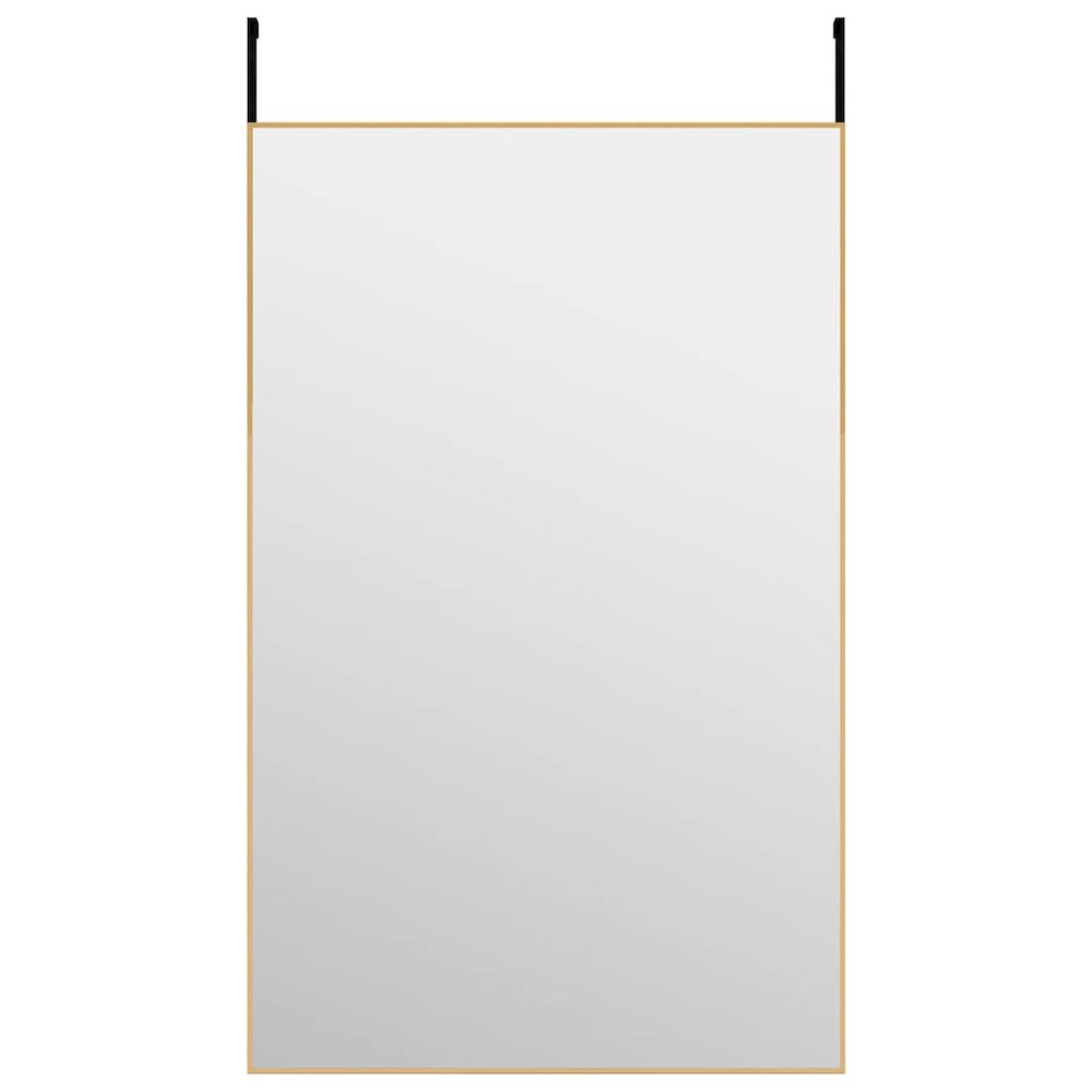 Door Mirror Gold 19.7"x31.5" Glass and Aluminum. Picture 2