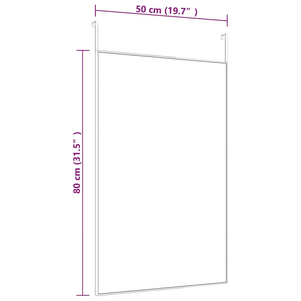 Door Mirror Gold 19.7"x31.5" Glass and Aluminum. Picture 4