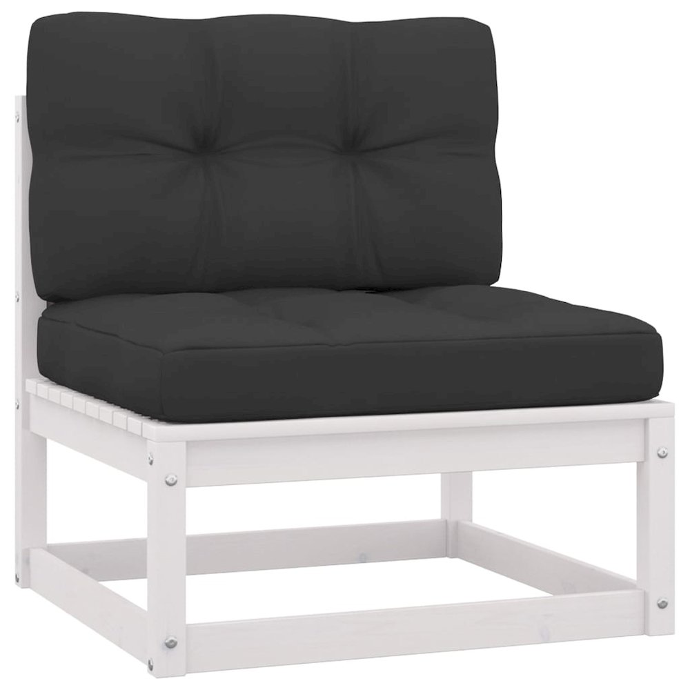 Middle Sofa White Solid pine wood Medium Modular Middle Sofa. Picture 2