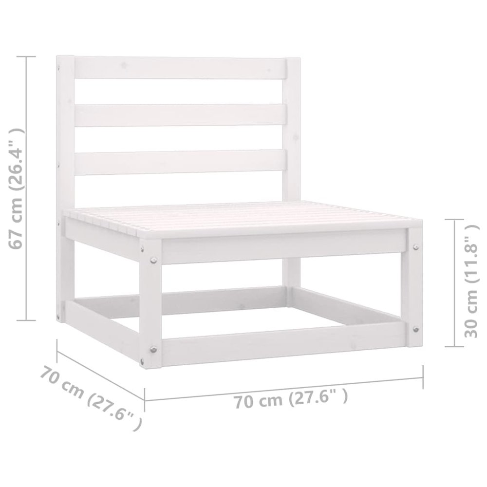 Middle Sofa White Solid pine wood Medium Modular Middle Sofa. Picture 12