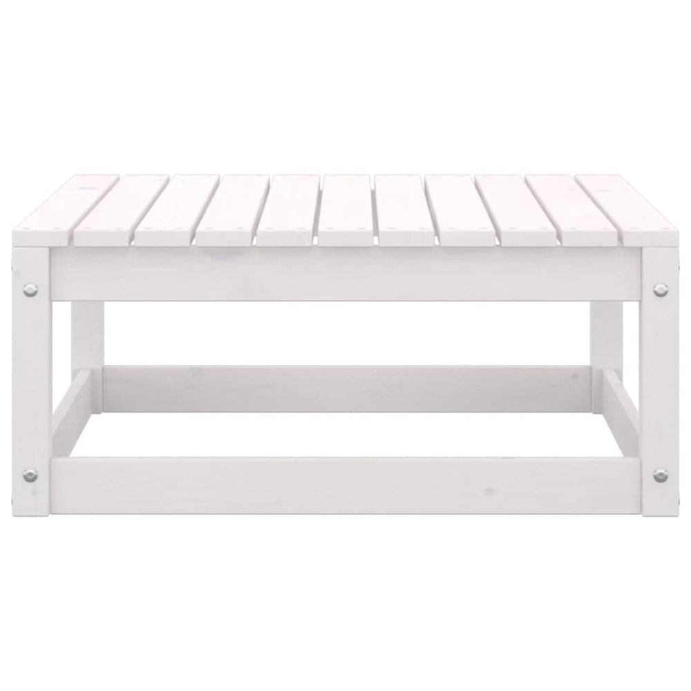 Wooden Footstool White Solid pinewood Standard Modular. Picture 5