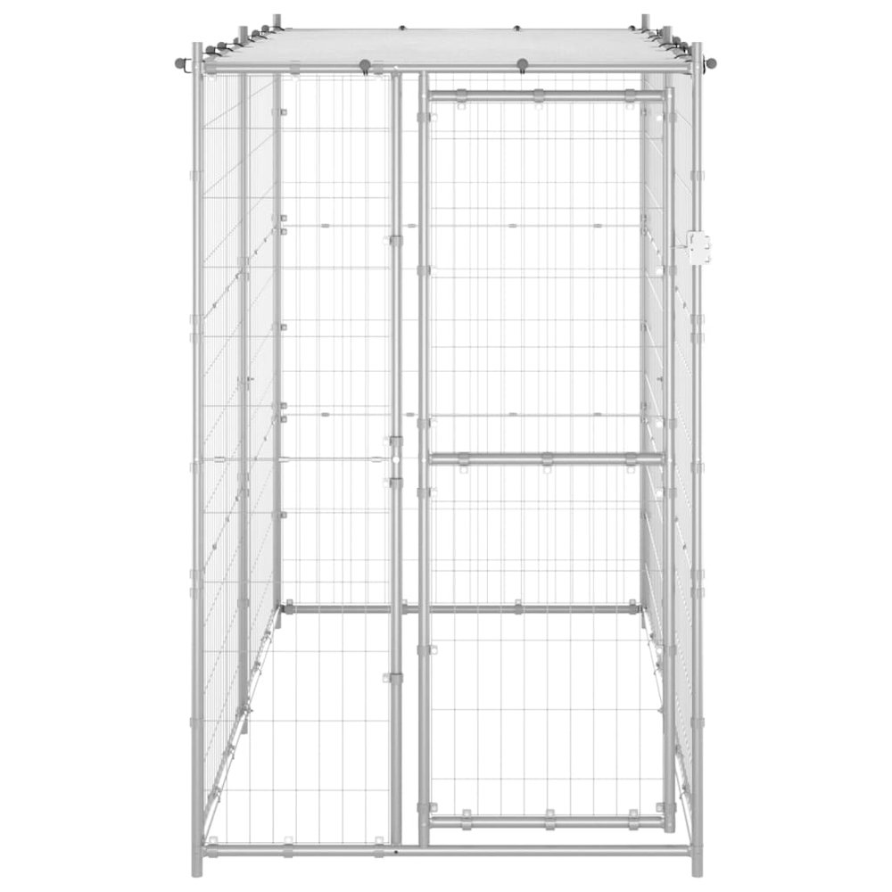 Dog Kennel Silver Galvanized steel, PE Large Locks Dog Kennel. Picture 2