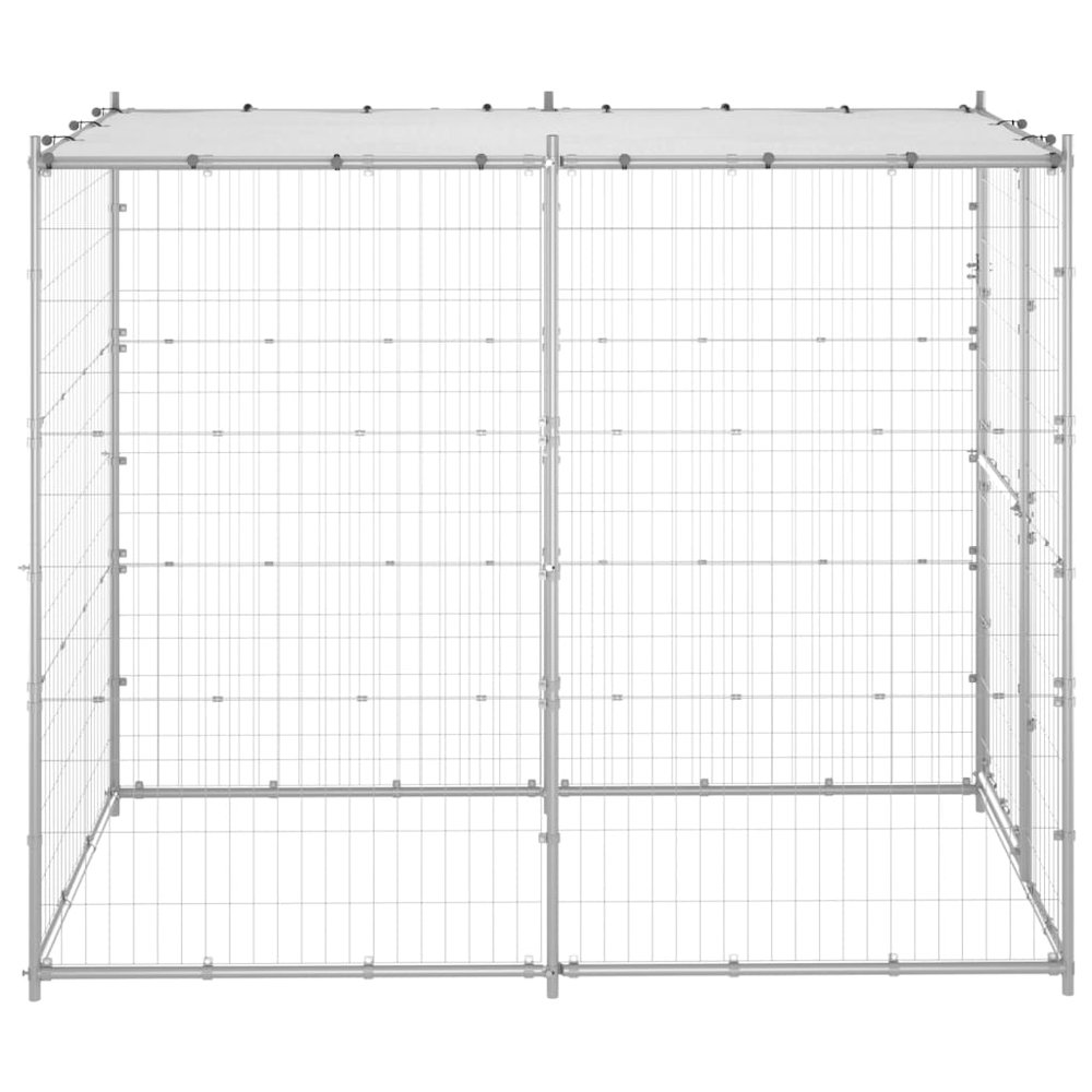 Dog Kennel Silver Galvanized steel, PE Large Locks Dog Kennel. Picture 3