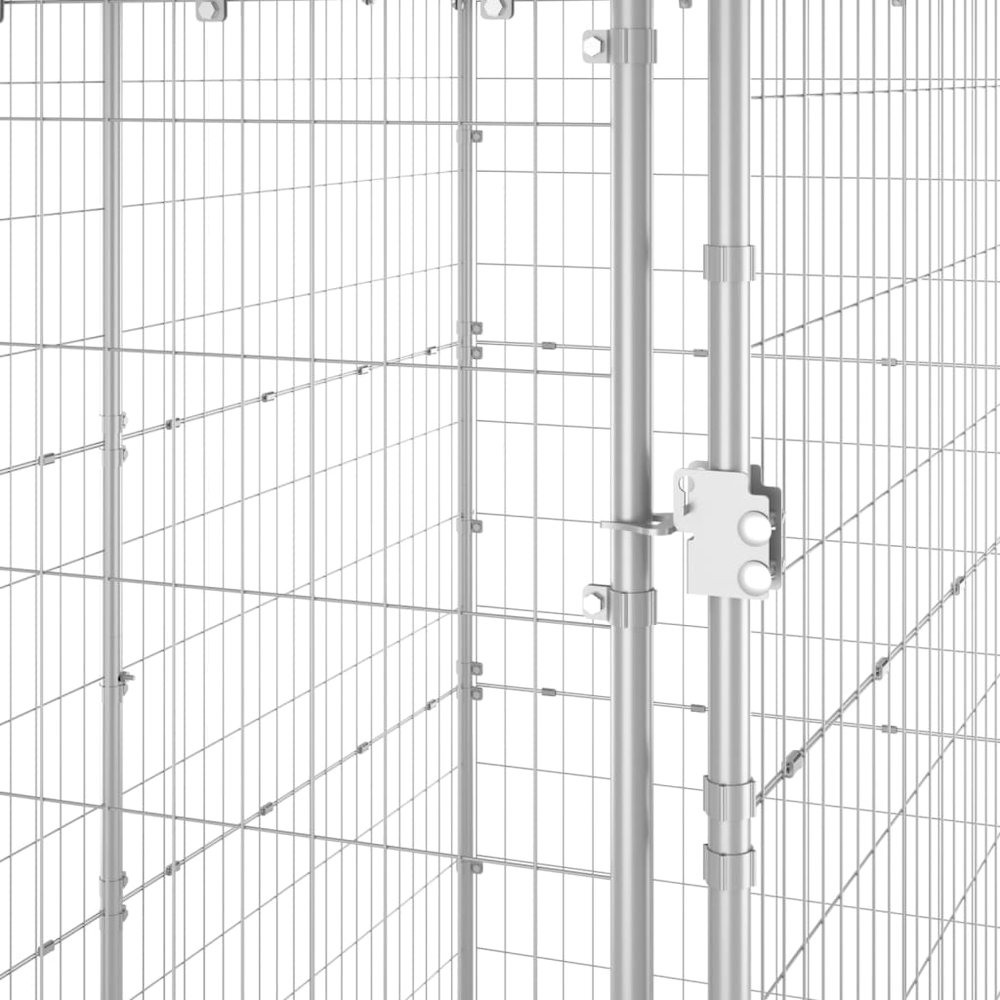 Dog Kennel Silver Galvanized steel, PE Large Locks Dog Kennel. Picture 5