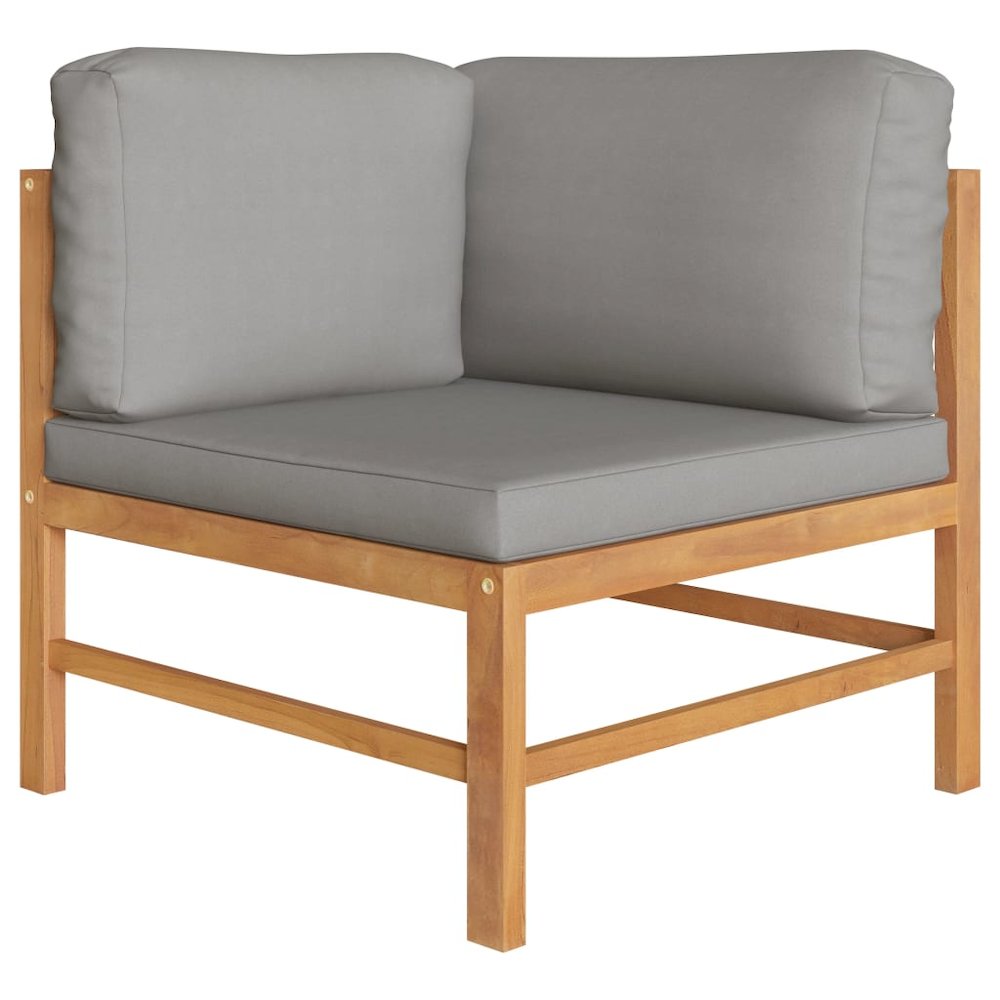Garden Bench Dark grey cushions and natural teak wood Teak hardwood. Picture 2