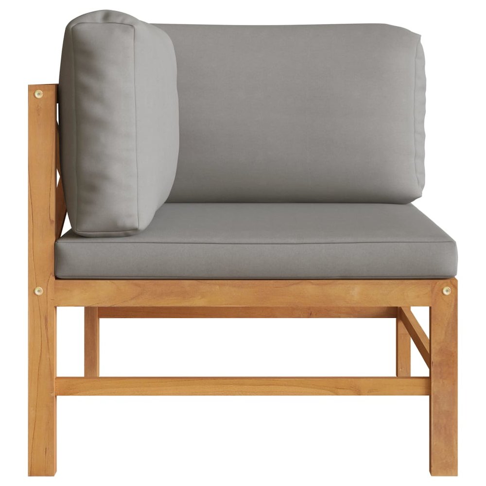 Garden Bench Dark grey cushions and natural teak wood Teak hardwood. Picture 3