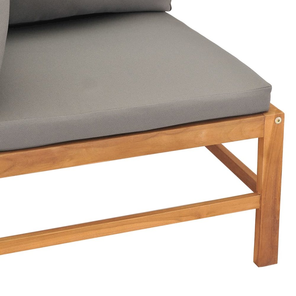 Garden Bench Dark grey cushions and natural teak wood Teak hardwood. Picture 5