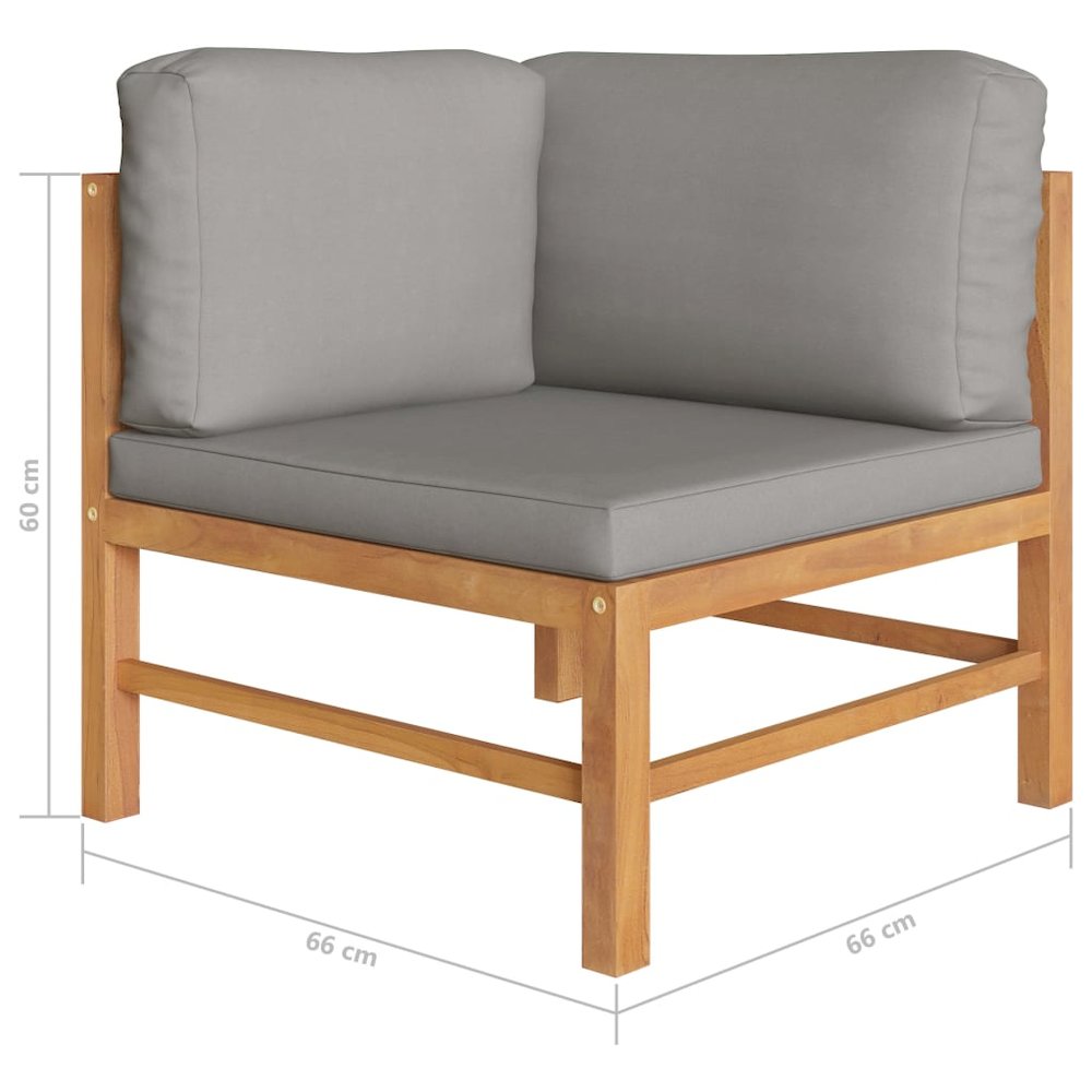 Garden Bench Dark grey cushions and natural teak wood Teak hardwood. Picture 6