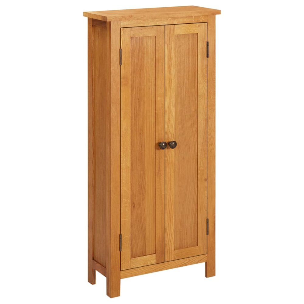 Storage Cabinet Light Oak Solid Oak Wood, MDF Veneer Medium. Picture 2